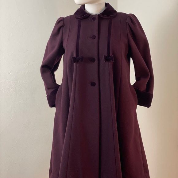 Vintage Jackets & Blazers - Vintage Rothschild Burgundy Coat with Bows. Dry Cleaned.
